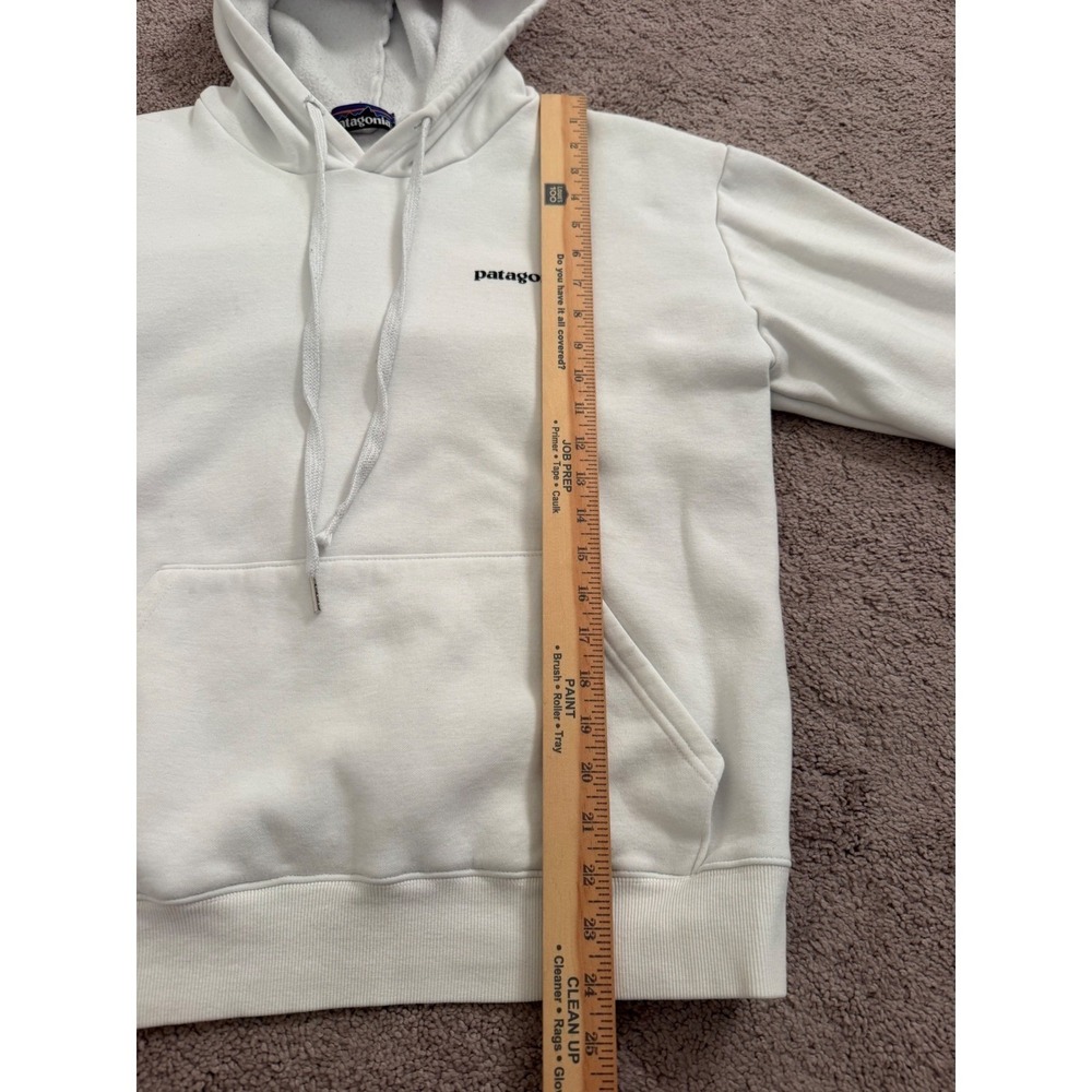 Patagonia P-6 Logo Responsibili-Tee Hoodie White Pullover Sweatshirt Mens Large - Picture 7 of 9